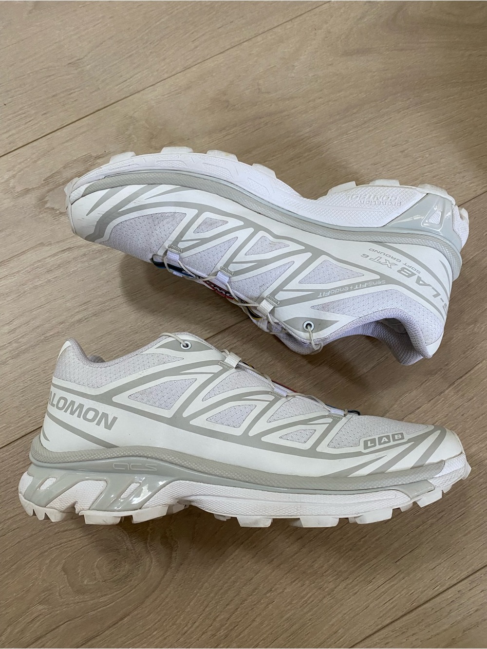 “IT GIRL” Salomon XT-6 White sneakers with Multicolor Tongue Accents 9 - Picture 4 of 11